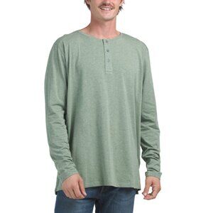 TASC PERFORMANCE Kelp Heather Everywear Long Sleeve Henley Tee